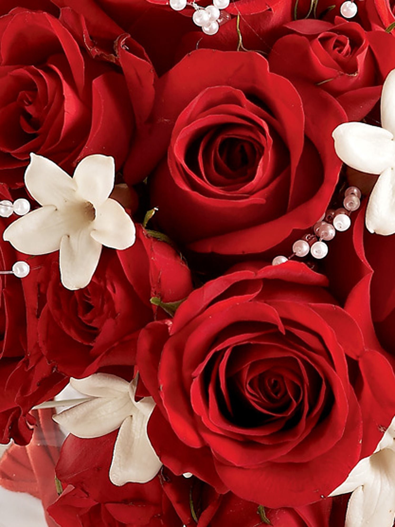 Dazzling Red Rose & Stephanotis Scented Bridal Bouquet-7319