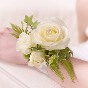 Ivory Rose & Fern Wrist Corsage