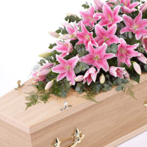 Lily Casket Spray Pink