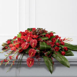 Rose, Orchid and Anthurium Casket Spray