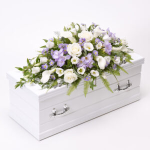 Children's Casket Spray Blue & Lilac